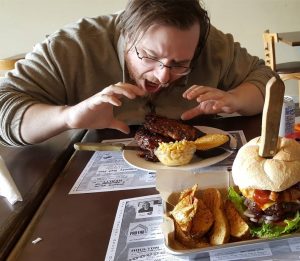 Timberwolves BBQ Customer Eating 