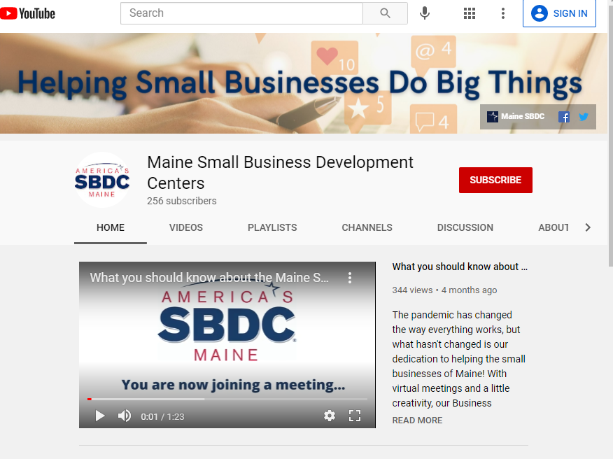 Youtube link to video on helping small businesses