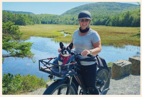 Woman on bike Acadia  - Rising Sun Adventure Tours - Bass Harbor - Maine SBDC