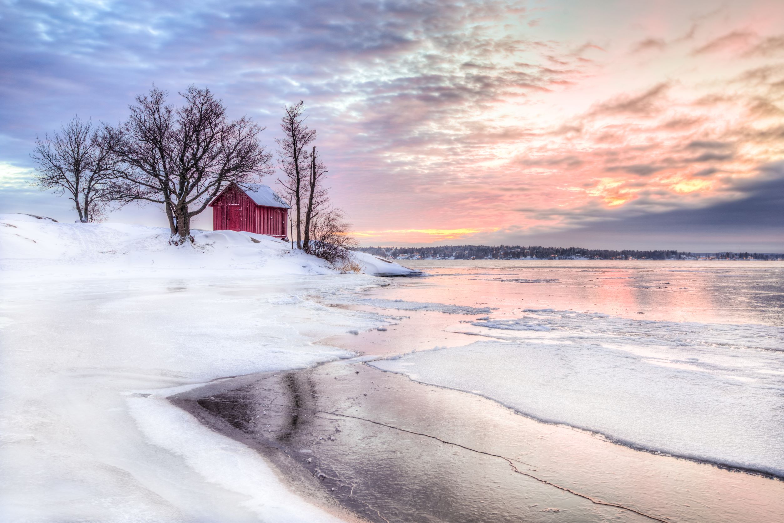 Barn on Frozen Lake - Boosting Small Business Sales During Slower Months - Maine SBDC