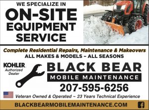 Black Bear Mobil maintenance advertisement with all offerings and contact information