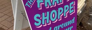 The Frappe Shoppe sign