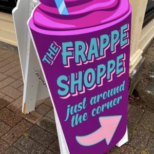The Frappe Shoppe sign