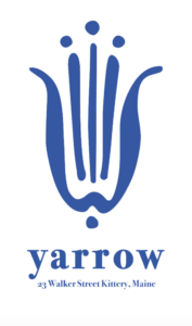 Yarrow Logo - blue and white logo for Yarrow located in Kittery, Maine