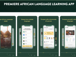 Screenshot of NKENNE featuring multiple phone images of the app in use